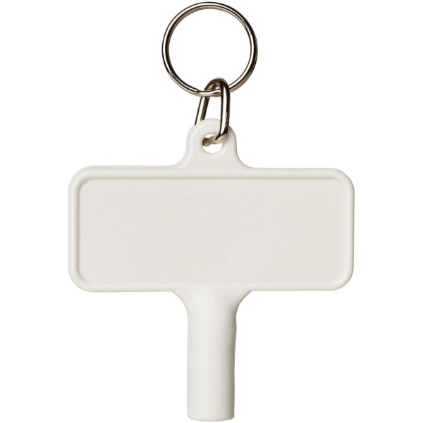 Largo plastic radiator key with keychain - White