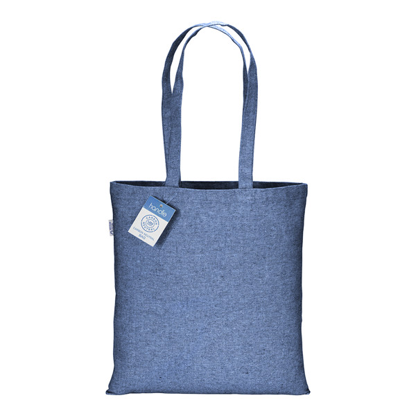 280G/M2 Recycled Cotton Carbon Neutral Shopping Bag, Long Handles - Royal