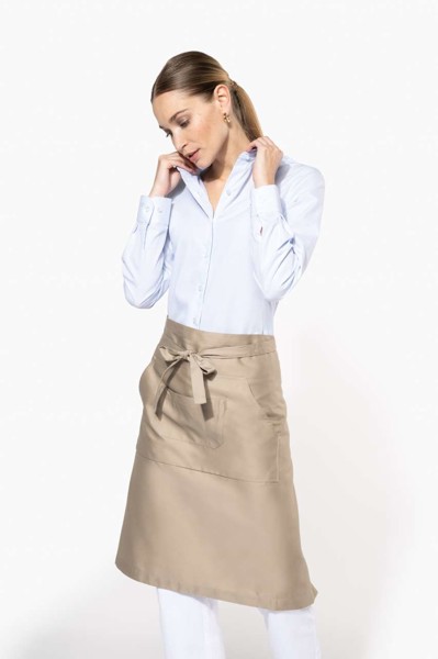Polycotton Long Apron - White