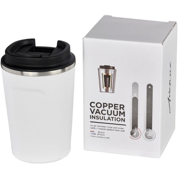 Thor 360 ml leak-proof copper vacuum insulated tumbler - White