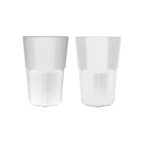 GOBELET EN PLASTIQUE REUTILISABLE PP 40 cI RAS BORD - Blanc opaque