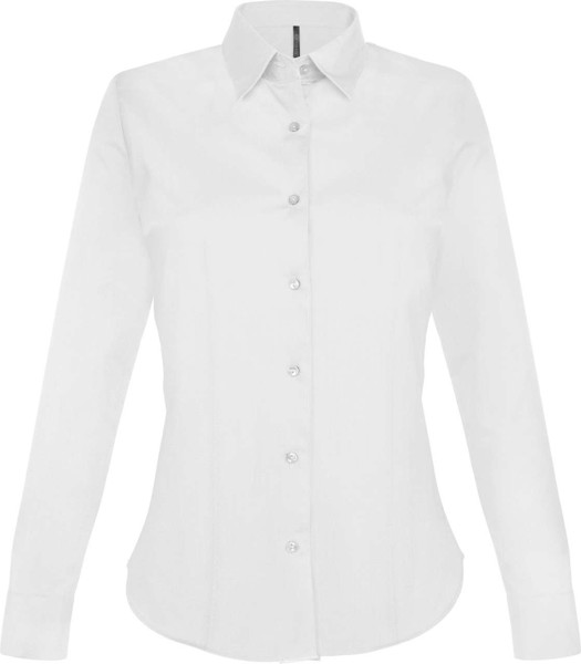Ladies' Long-Sleeved Stretch Shirt - White / S
