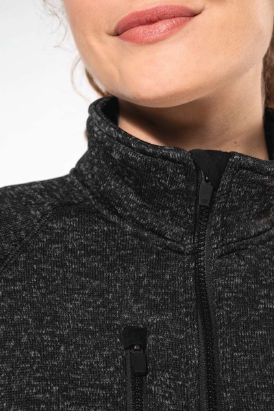 Ladies' Full Zip Heather Jacket - Dark Khaki Melange / L