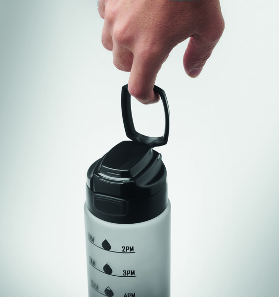 Sport-Trinkflasche RPET 1L Level - Weiß