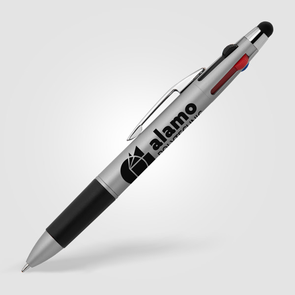 Quattro Softy Metallic Multi Ink w/ Stylus - Silver / Silkscreen