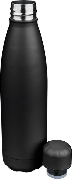 Recycled double-walled drinking bottle 500 ml Sunny - black