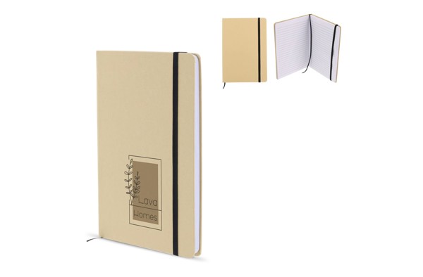 Cardboard notebook round corners A6 - Brown