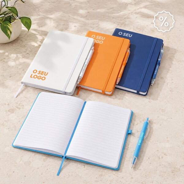 Caderno A5 Reciclado com Esferográfica