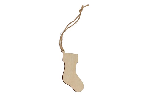 Ornement de Noël en bois en forme de bas