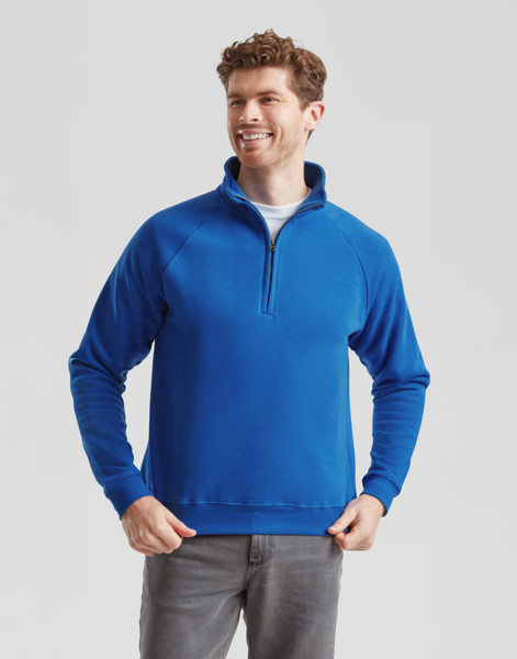 Premium Zip Neck Sweat - White / L