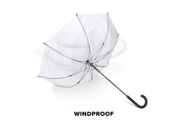 Verdure 190T Pongee 23" Parapluie à crochet coupe-vent Ouverture automatique - Blanc