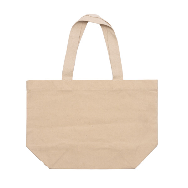 Bolsa de algodón canvas reciclado personalizada gran formato con asas largas reforzadas