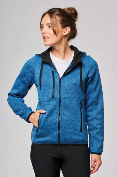 Ladies’ Heather Hooded Jacket - Dark Grey Melange / XS