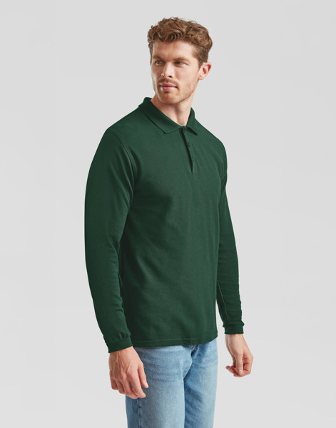 Premium Long Sleeve Polo - White / M