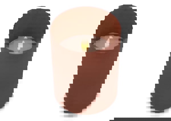 Nyelle Rechargeable LED Wax Candle in Glass - Brown