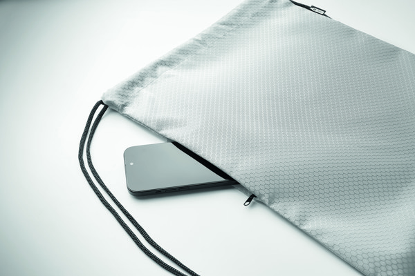 Drawstring bag in 420D RPET Daykit - White