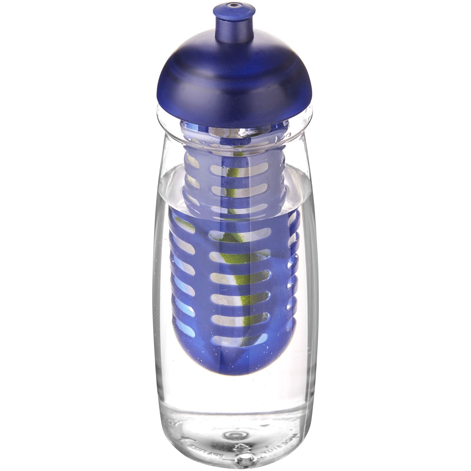 Sportovní láhev s infuzérem a kupolovitýmvíčkem H2O Pulse® 600 ml - Průhledná / Modrá