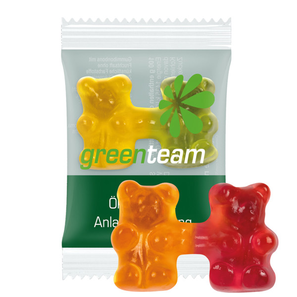 Trolli team jelly bears, compostable foil transparent | Trolli fruit jelly bears, 6,5 g