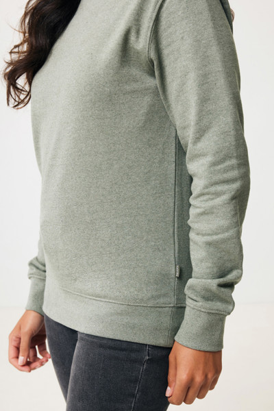 Pull à col rond en coton recyclé non teinté Iqoniq Denali - Heather Green / XL