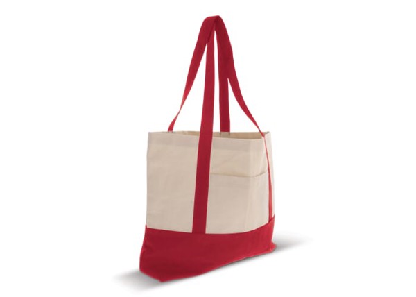 Beach bag cotton canvas OEKO-TEX® 280g/m² 42x10x30cm - Red
