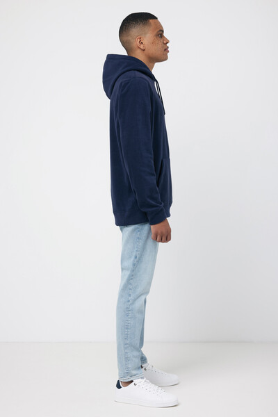Polaire à capuche en polyester recyclé IQONIQ Trivor - Bleu Marine / L
