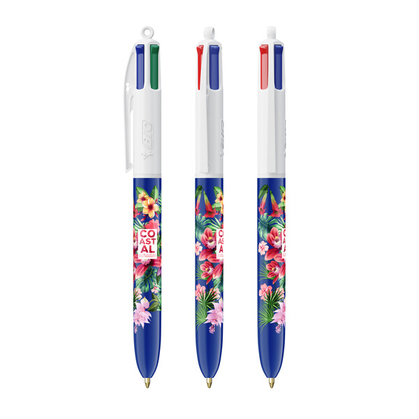 BIC® 4 Colours® ballpen - Branco e Azul marinho