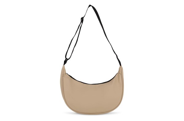 Sac à bandoulière demi-lune en R-PET 600D enduit de PU - Ecru