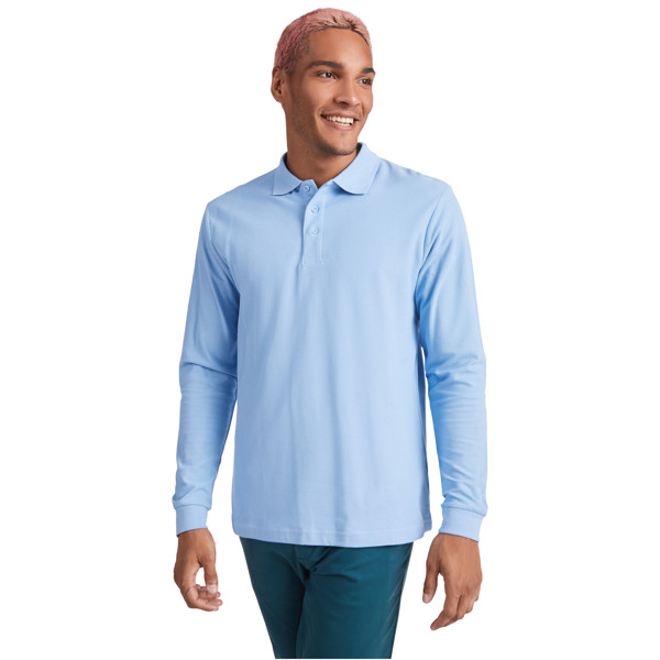 Estrella Langarm Poloshirt für Herren - weiss / S