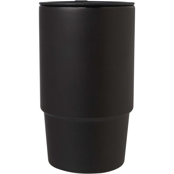 Keramický hrnček Carter 450 ml s plastovým viečkom - Čierna