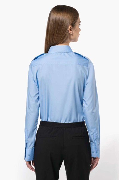 Ladies’ Long-Sleeved Pilot Shirt - White / L