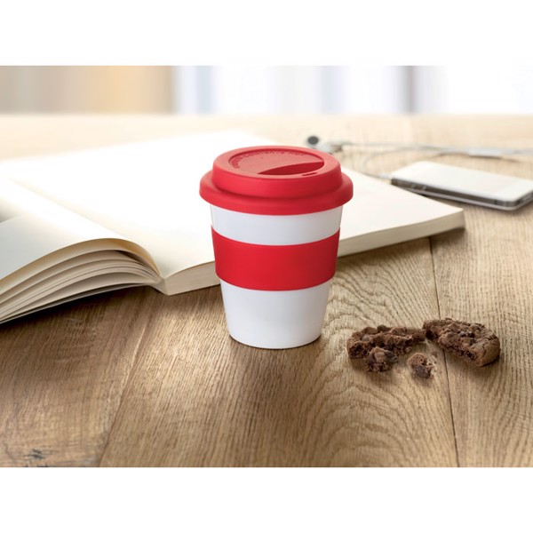 Astoria PP tumbler,silicone lid,350 ml - White