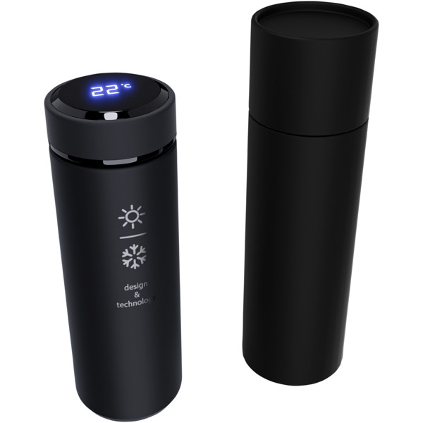 Garrafa inteligente com isolamento "SCX.design D10" - Preto liso