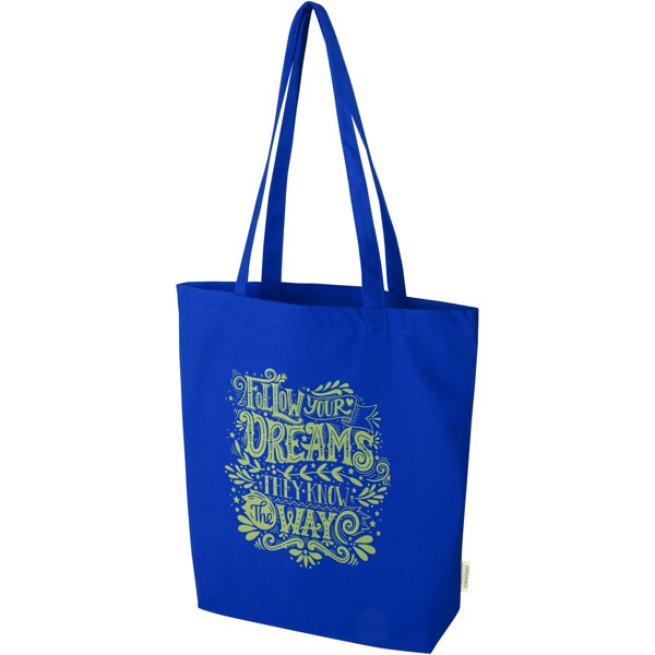 Sac shopping Odisha de 10 L bio certifié OCS 270 g/m² - Bleu royal