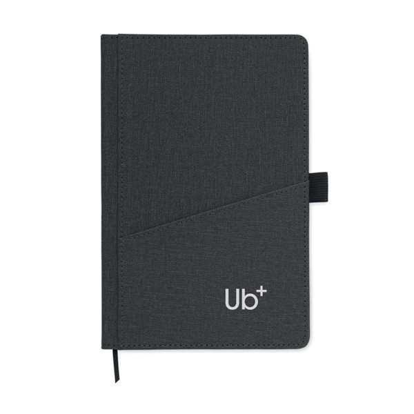 A5 notebook PU front pocket Cinco - Black