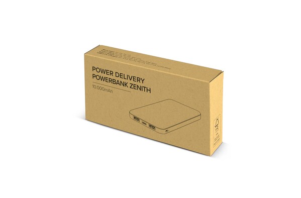 Zenith USB-C Powerbank med Power Delivery R-ABS 10000 mAh - Hvid
