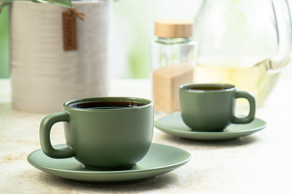 Zestaw filiżanek do cappuccino Caturra Plus - Zielony