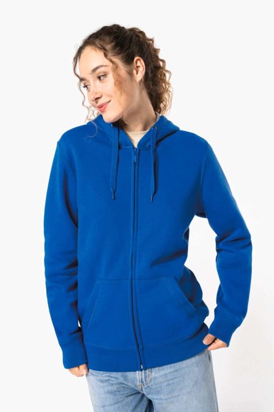 Full Zip Hooded Sweatshirt - Light Royal Blue / M