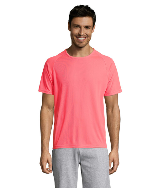 Koszulka męska SPORTY - Neon Coral / XS