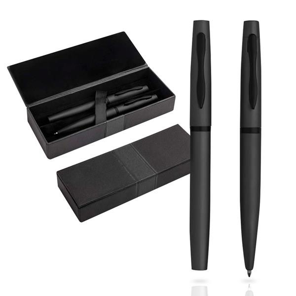 Parure De Stylo À Bille Et Roller, Dans Écrin - Noir