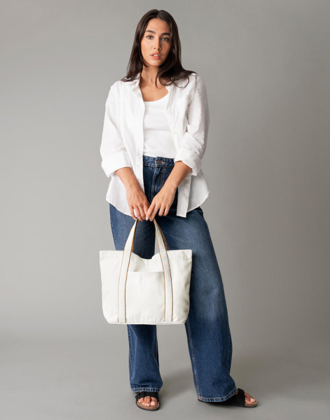 Courtside Medium Tote - Soft White / Bottle Green / ONE SIZE