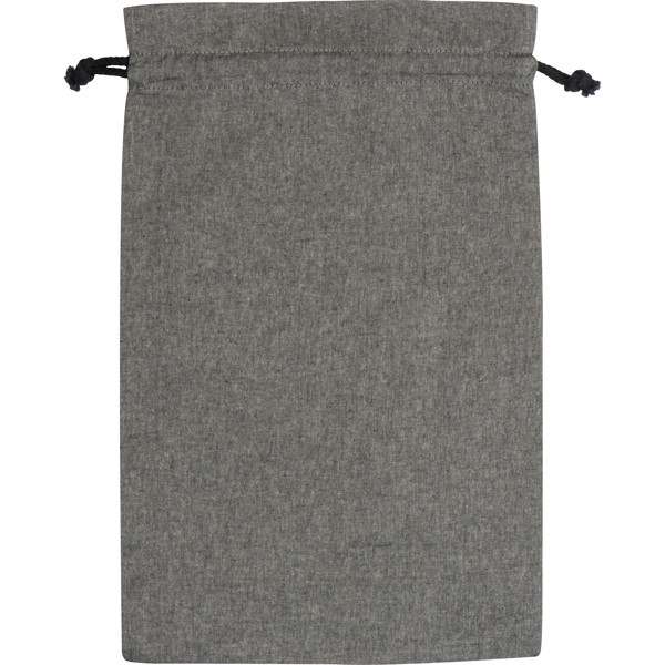 Large drawstring bag made from recycled cotton PIUS - Anthracite