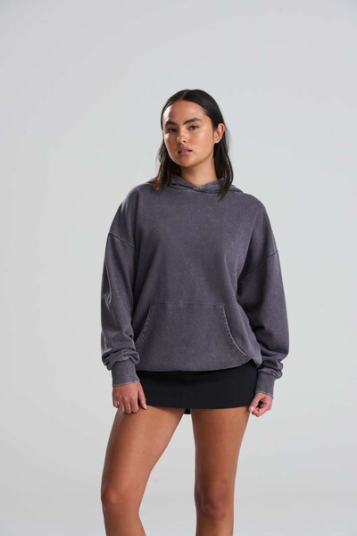 Vintage Washed Hoodie - Washed Black / XS