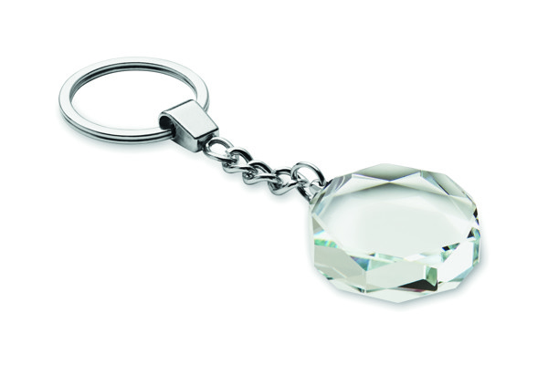 Porte-clés rond en verre Roundward