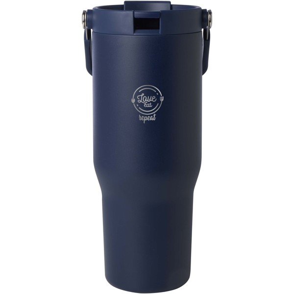 Gobelet avec isolation sous vide Bronx en cuivre et acier inoxydable recyclé certifié RCS Bronx de 900 ml avec couvercle à do - Marine