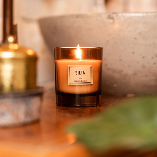 Silia candle in a wooden box