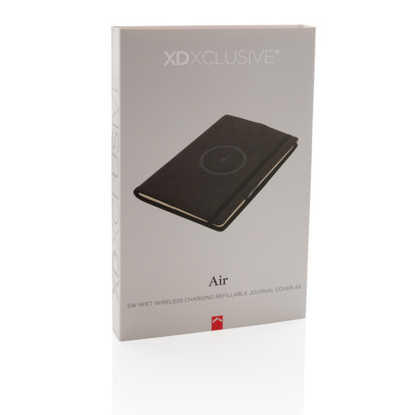 Air 5W Wireless Charging nachfüllbares Journal-Cover A5 - Schwarz