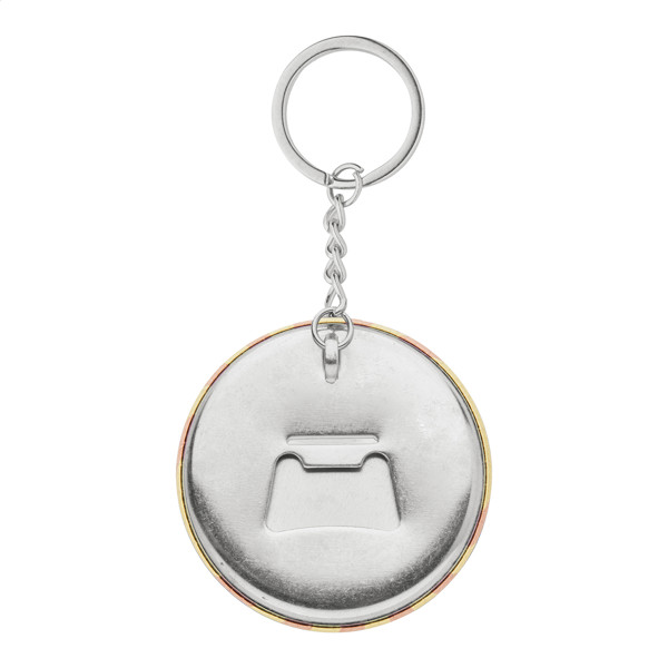 Pin Button Keyring KeyBadge Bottle