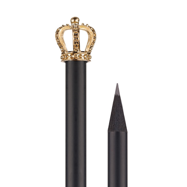 Bleistift mit Metallkrone - Gold (Kaiser / Krone)