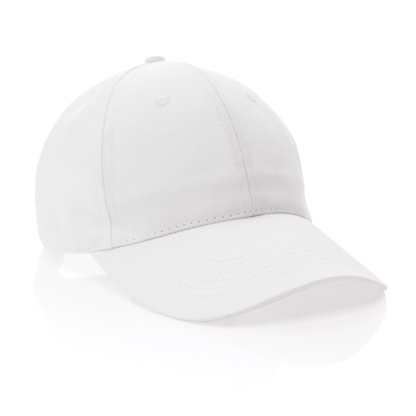 Impact 6 panel 190gr Recycled cotton cap with AWARE™ tracer - White