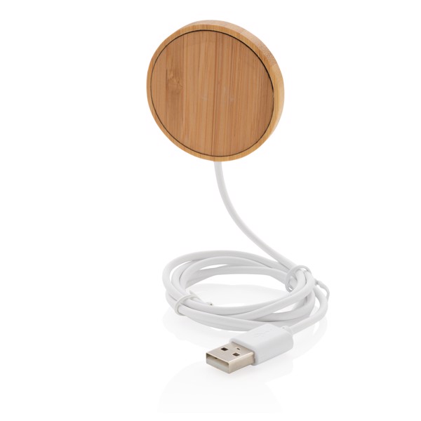 10W bamboo magnetic wireless charger